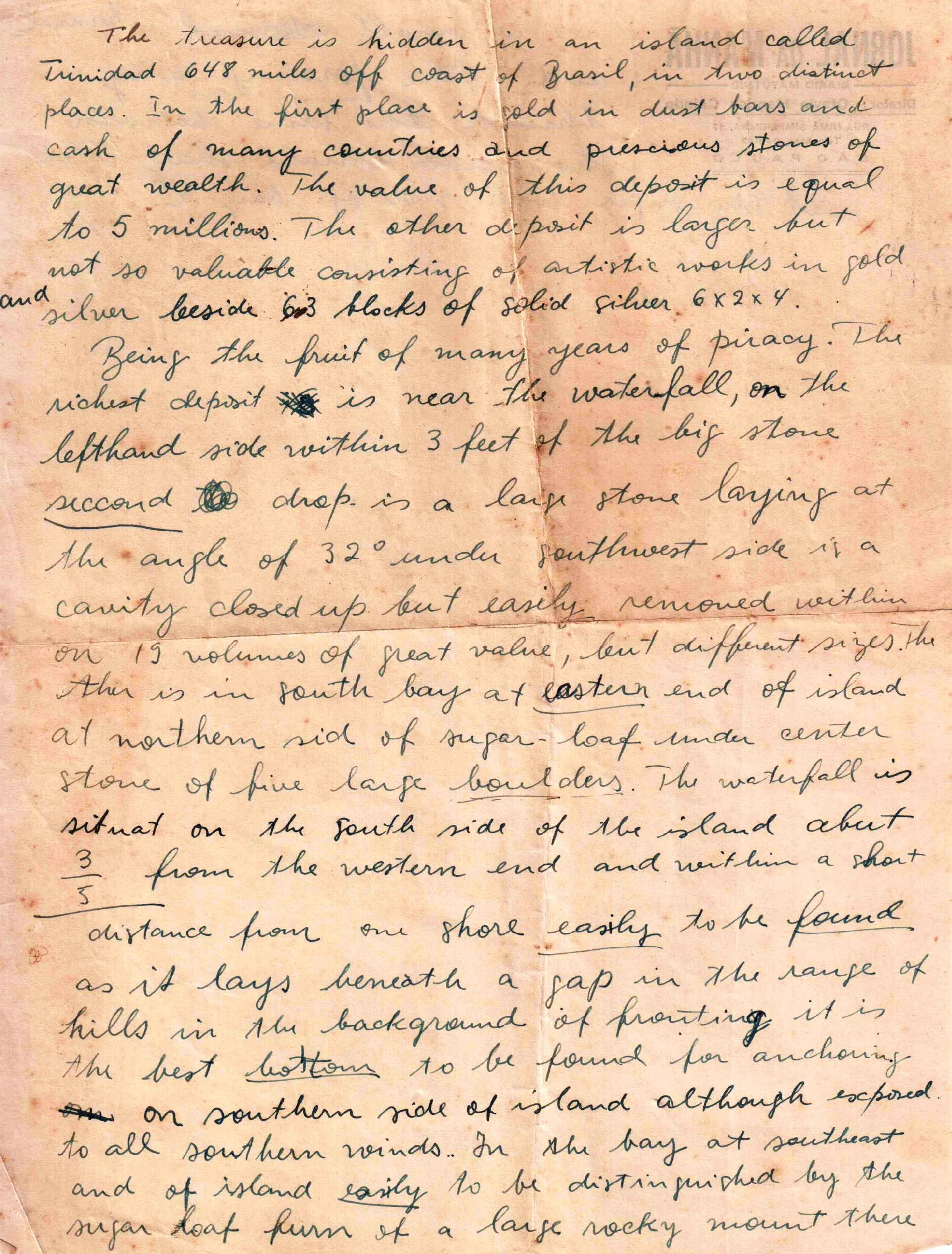 Historical handwritten document in the research case file