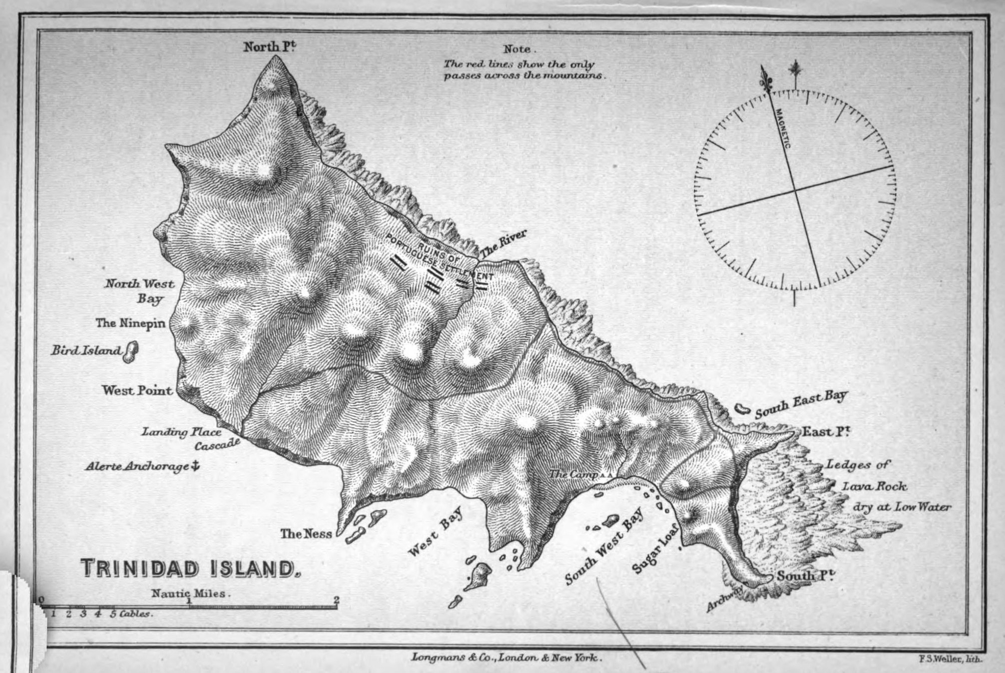 Antique island map evoking Trinidad Island expedition research